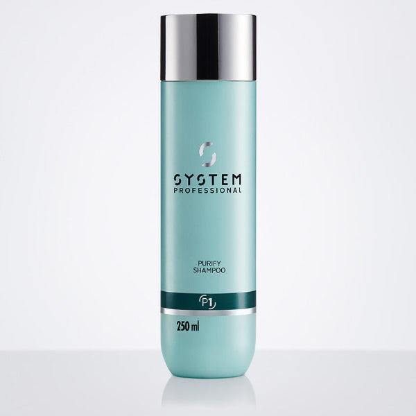 System Professional shampoo bottle on a white background
