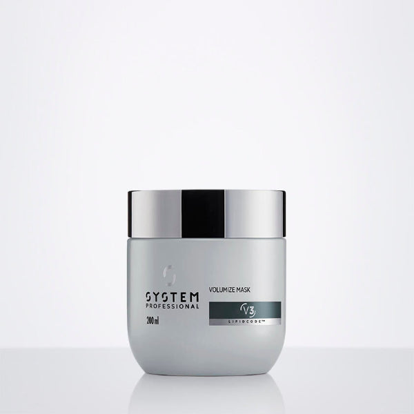 System Professional volumize mask jar on a white background