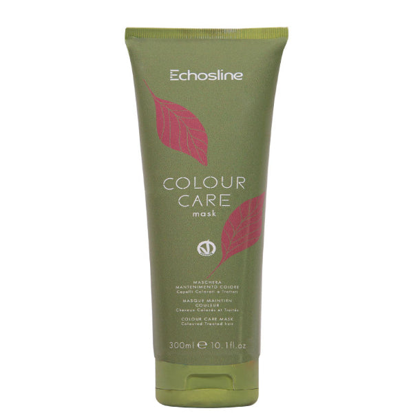 Green tube of Echosline Colour Care mask on a white background