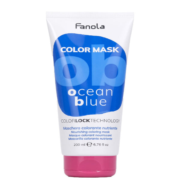 Fanola Color Mask Ocean Blue hair mask tube on a white background