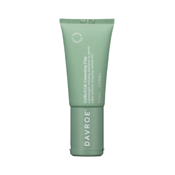 Green tube of Davroe Curllicue Cleansing Clay on a white background