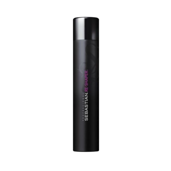 Black hair product bottle with 'SEBASTIAN' branding on a white background