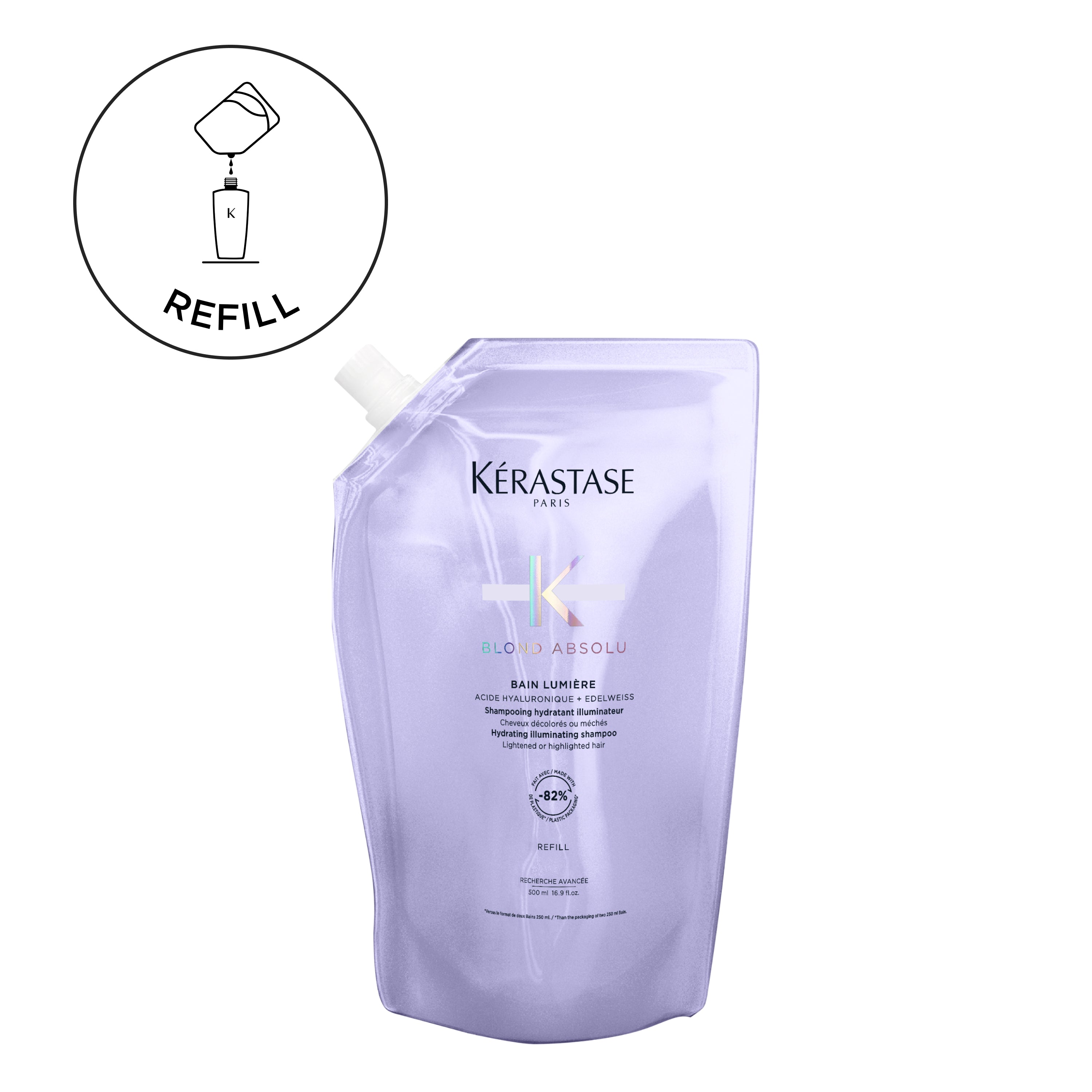 Blond Absolu Bain Lumiére Refill Shampoo Pouch For Lightened and Highlighted Hair 500mL