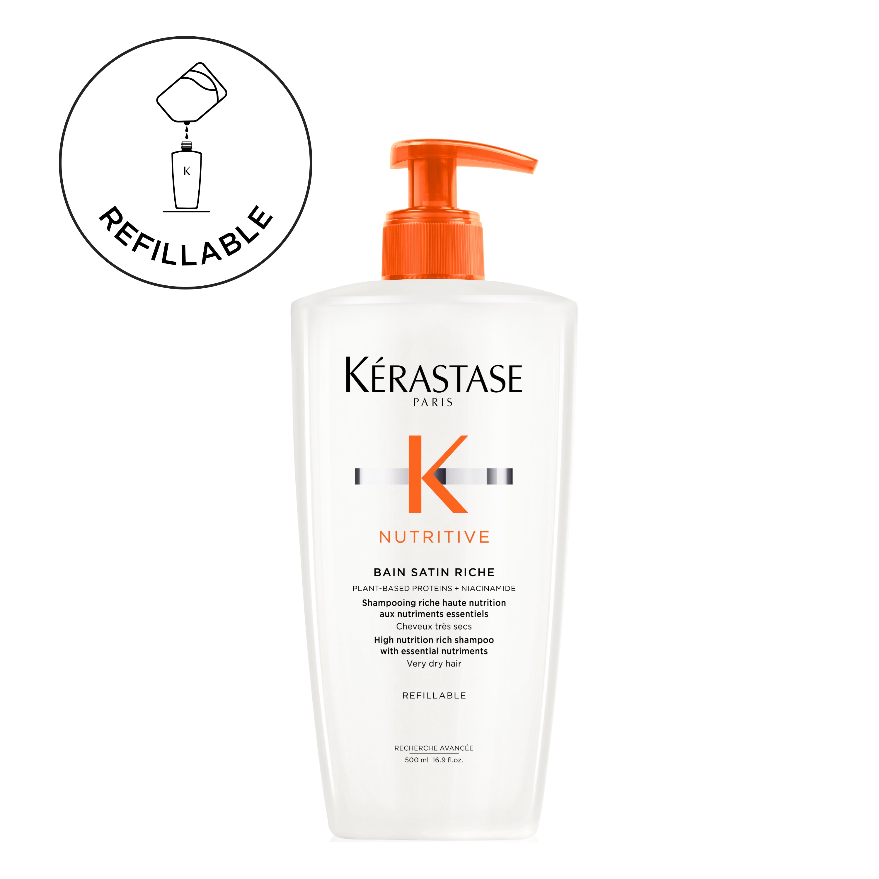 Nutritive Bain Satin Riche Shampoo For Very Dry Hair 500mL