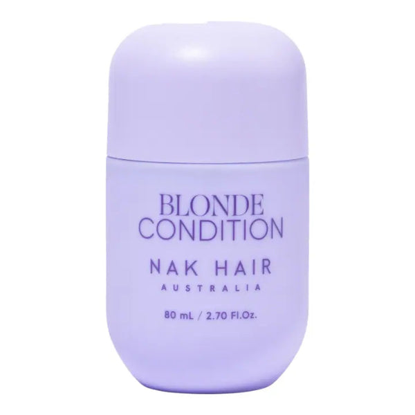 Purple bottle of 'Blonde Condition' by Nak Hair Australia on a white background