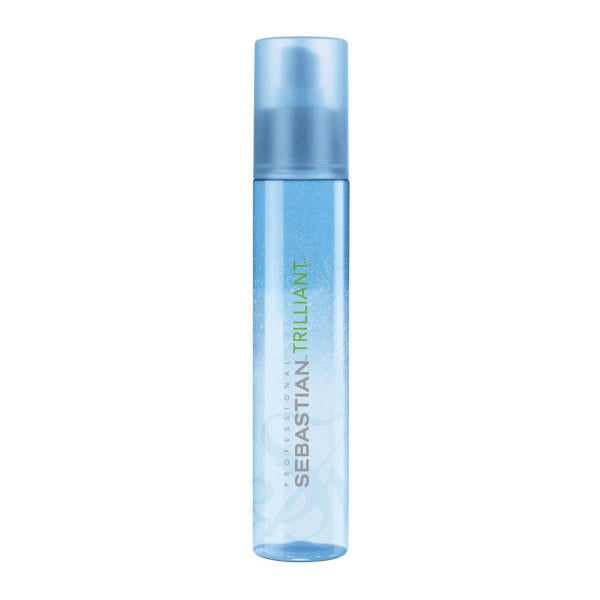 Blue hair product bottle with 'Sebastian' branding on a white background