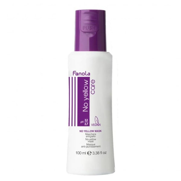 Fanola No Yellow hair mask bottle on a white background