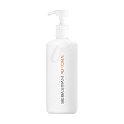 White bottle of Sebastian Potion 9 with pump on a white background