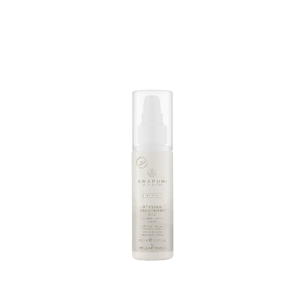 White bottle of Awapuhi styling product on a white background