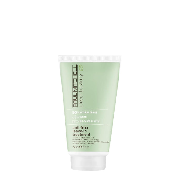 Paul Mitchell anti-frizz leave-in treatment tube on a white background
