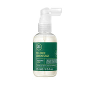 Bottle of Tea Tree Lemon Sage hair spray on a white background