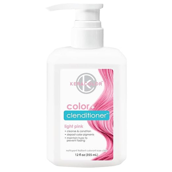 Keral Color Clenditioner light pink hair color bottle on a white background