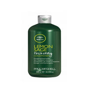 Green bottle of Paul Mitchell Lemon Sage Thickening Conditioner on a white background