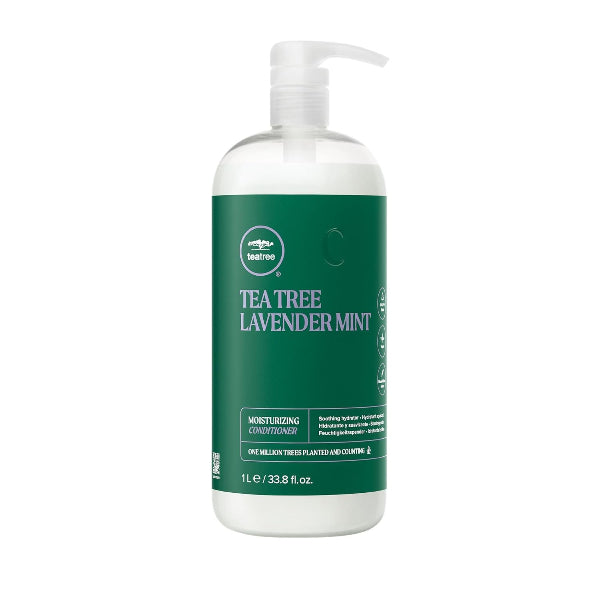 Bottle of Tea Tree Lavender Mint moisturizing conditioner on a white background