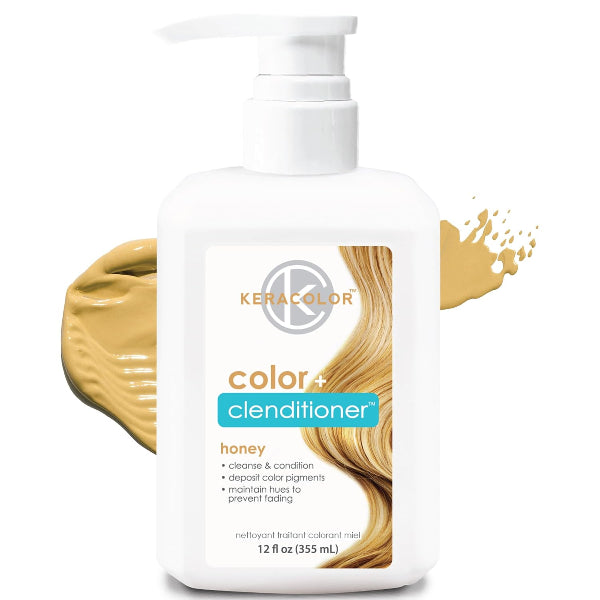 Keracolor Clenditioner honey hair conditioner bottle on a white background