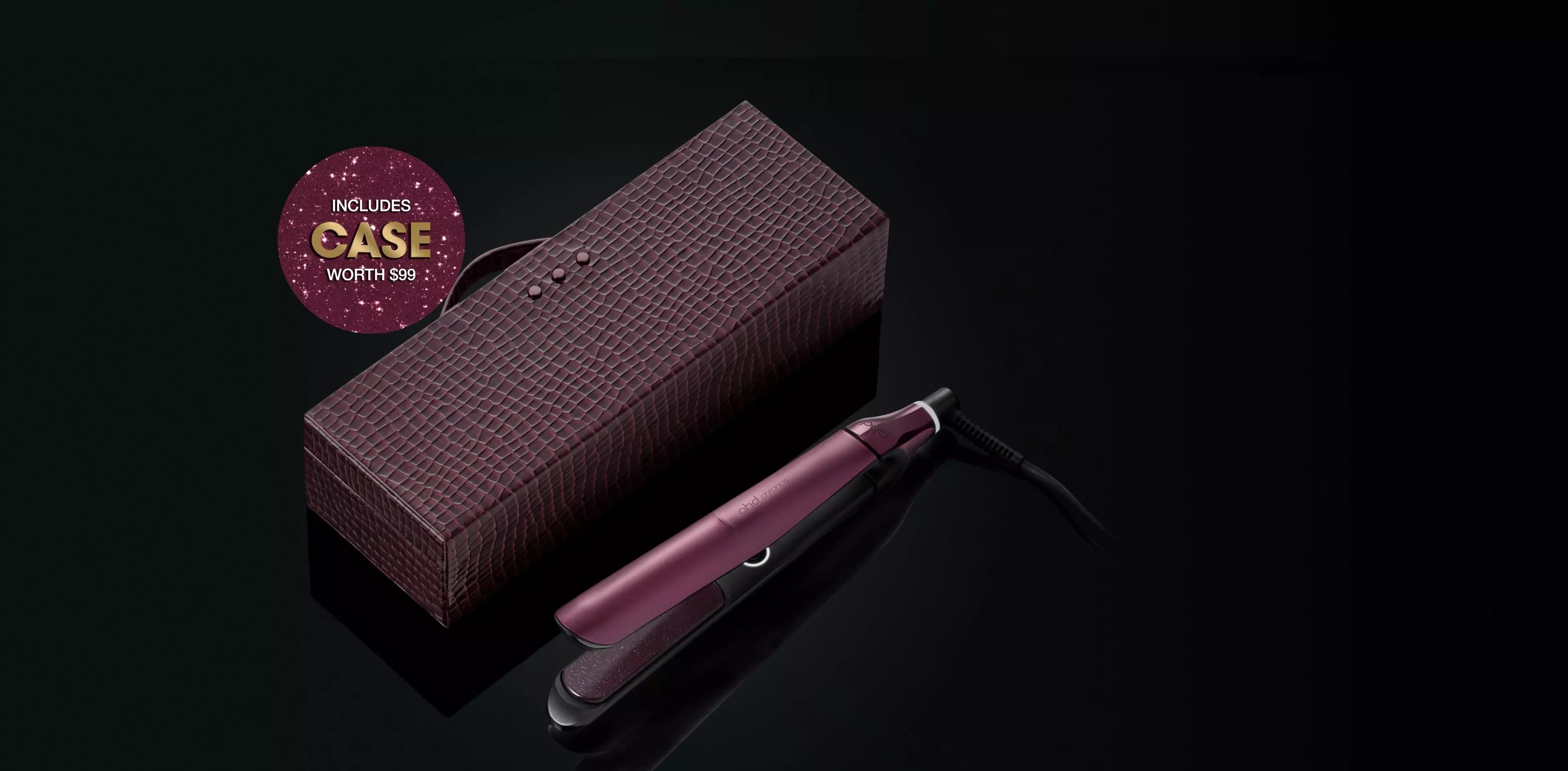 NEW GHD CHRONOS HAIR STRAIGHTENER (26MM PLATE) CHERRY CHIC