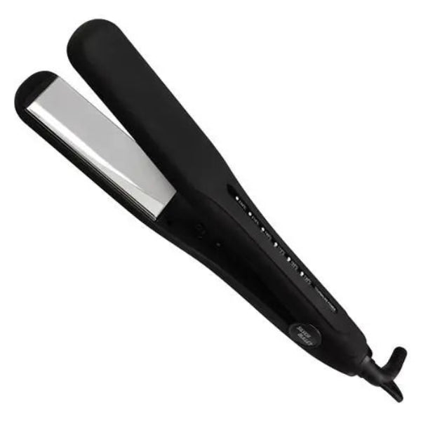 Black hair straightener on a white background