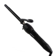 Black hair curling iron on a white background