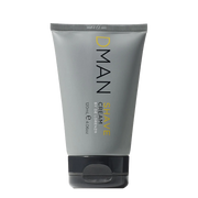 Shave cream tube labeled 'DMAN' on a white background