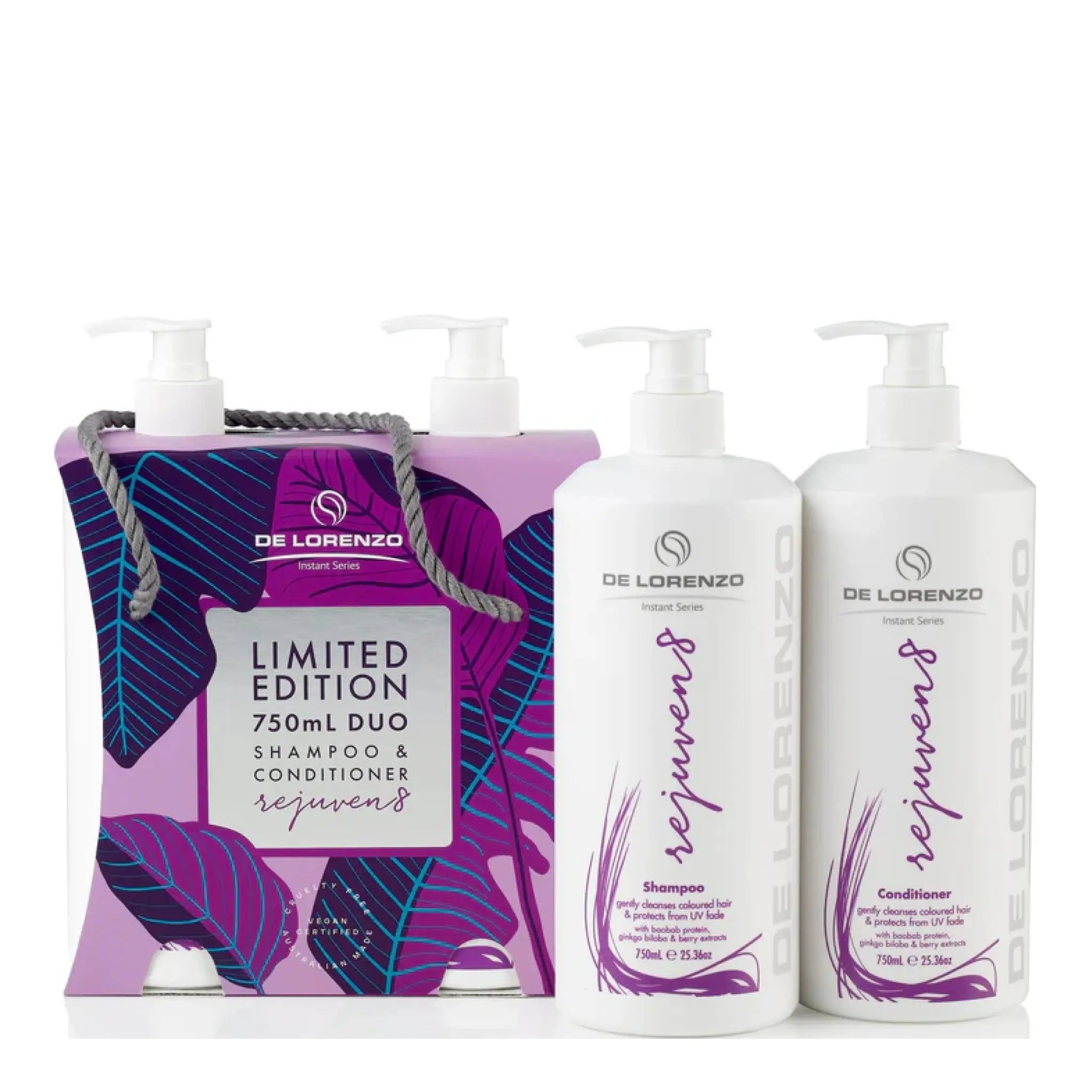 De Lorenzo Instant Rejuven8 Shampoo and Conditioner 750ml Duo Pack