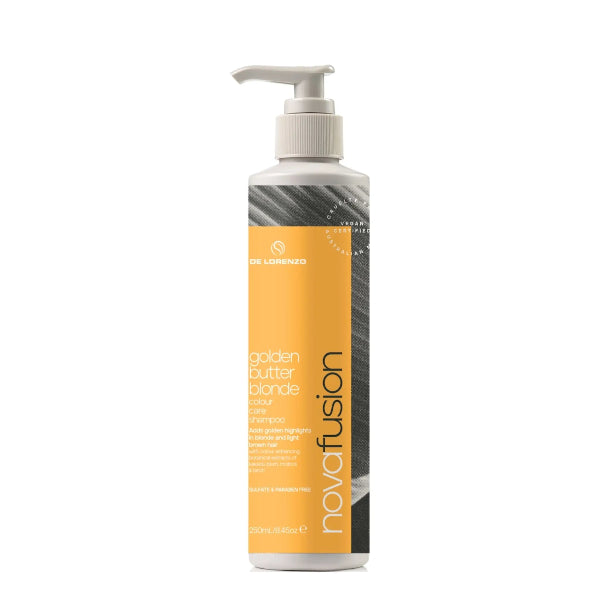 Bottle of novafusion hair product on a white background