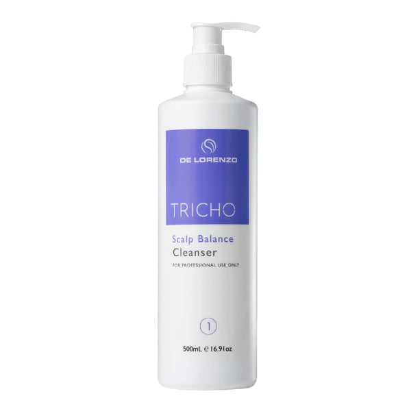 De Lorenzo Tricho Scalp Balance Cleanser bottle on a white background
