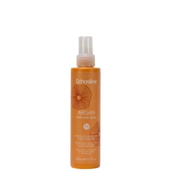Orange spray bottle with white cap labeled 'Echosline' on a white background