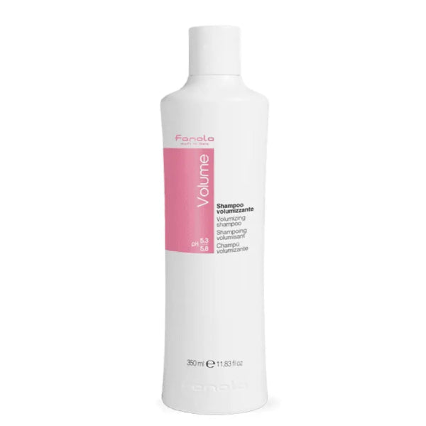 White shampoo bottle with pink label on a white background