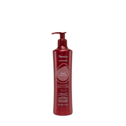 Red bottle of Fanola Wonder Curl Cleansing Conditioner on a white background
