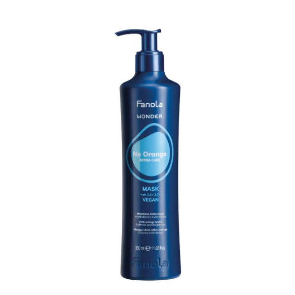 Blue bottle of Fanola Wonder Mask on a white background