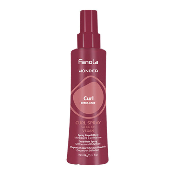 Fanola Wonder Curl spray bottle on a white background