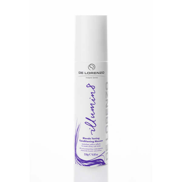 De Lorenzo Illumina blonde toning conditioning mousse on a white background