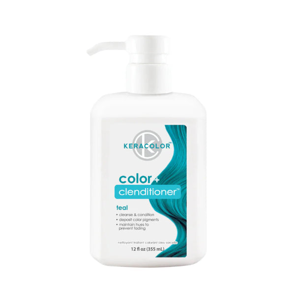 Keracolor Color + Blenditioner teal conditioner bottle on a white background