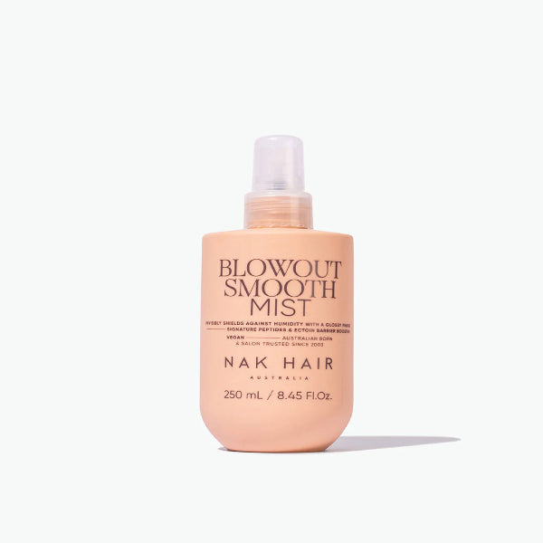 Nak Hair Blowout Smooth Mist bottle on a white background