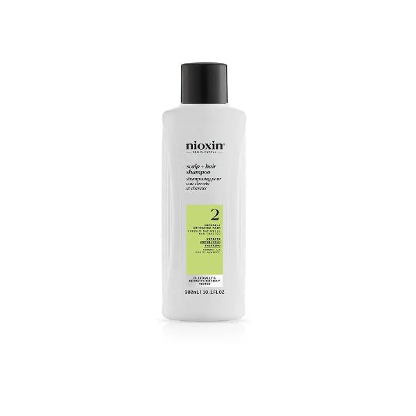 Nioxin shampoo bottle on a white background