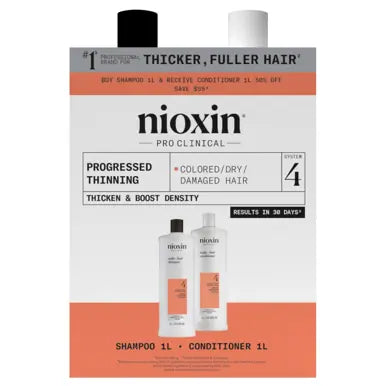 Nioxin Scalp + Hair Thickening System 4 Shampoo + Conditioner 1L Duo