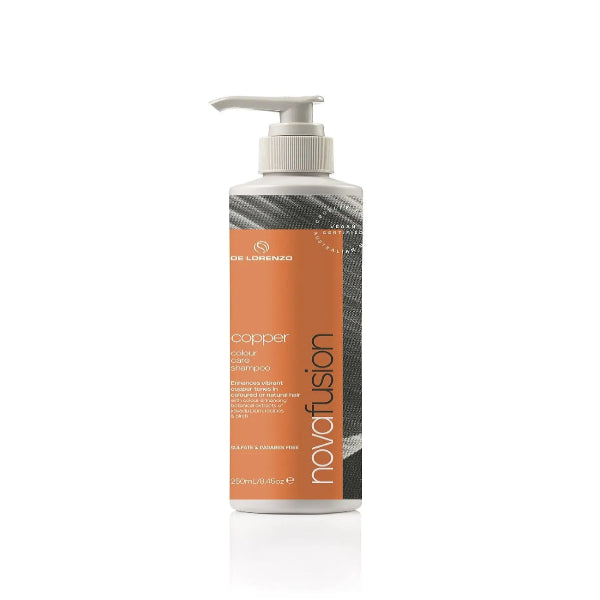 NovaFusion shampoo bottle with pump on a white background