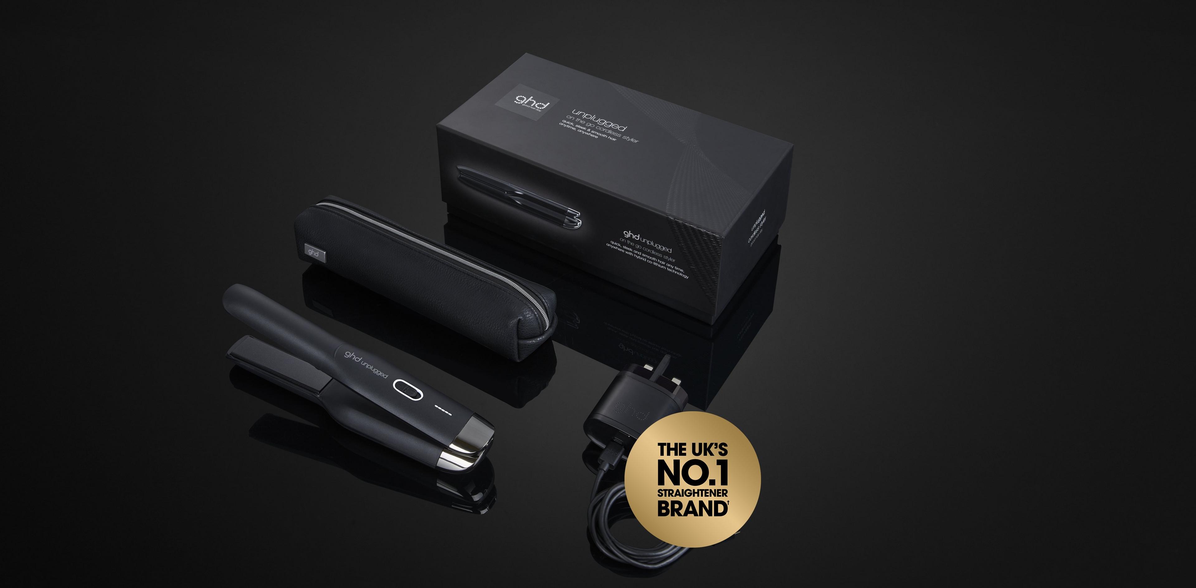GHD UNPLUGGED CORDLESS HAIR STRAIGHTENER (22MM PLATE) BLACK