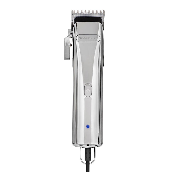 Silver hair clipper on a white background
