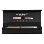 Silver Bullet Platinum hair styling tool in black packaging