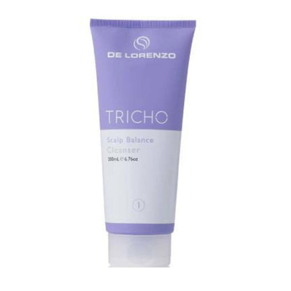 Tube of De Lorenzo Tricho Scalp Balance Cleanser on a white background