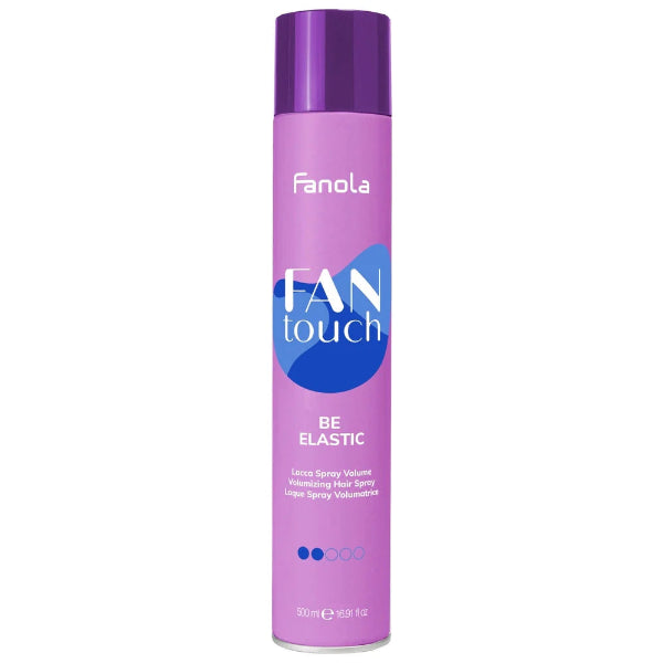 Fanola Fan Touch hair spray can on a white background
