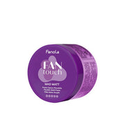 Purple container of Fanola Fan Touch Mad Matt hair product on a white background