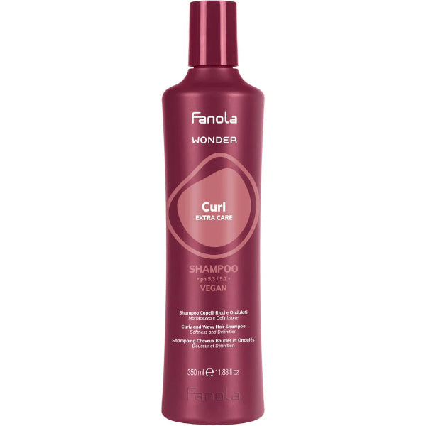 Fanola Wonder Curl Extra Care shampoo bottle on a white background