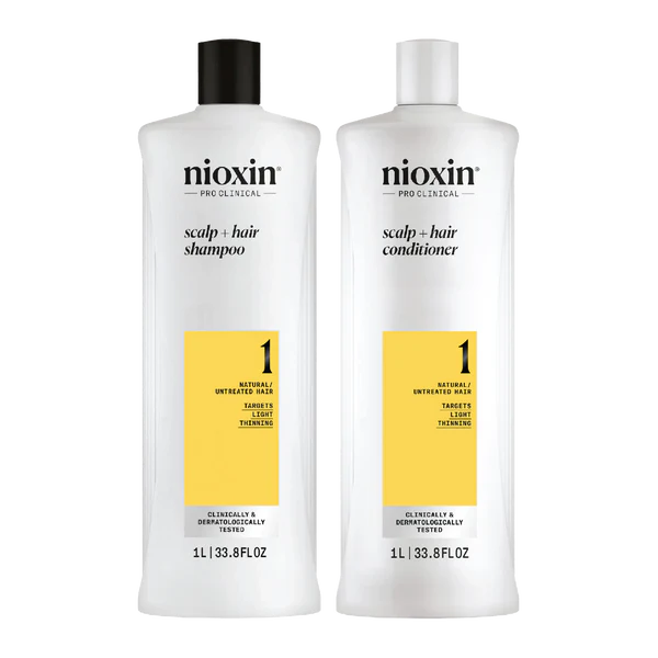 Nioxin Scalp + Hair Thickening System 1 Shampoo + Conditioner 1L Duo