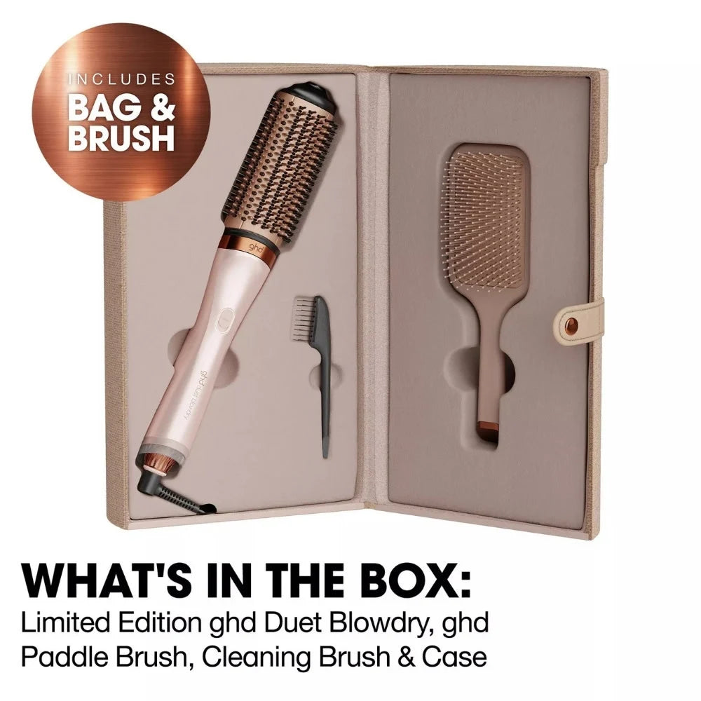 NEW GHD DUET BLOWDRY HAIR DRYER BRUSH FESTIVE GIFT SET IN CASHMERE BEIGE