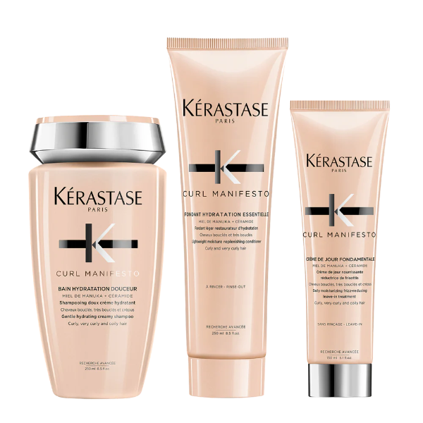 Kérastase hair care products on a white background