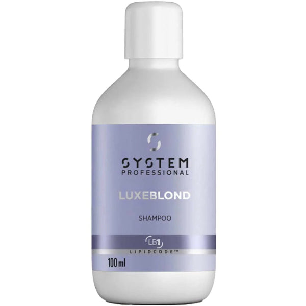 System Professional LuxeBlond shampoo bottle on a white background