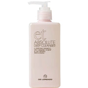 Shampoo bottle labeled 'Absolute Deep Cleanser' by De Lorenzo on a white background