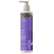 Novafusion silver color care shampoo bottle on a white background